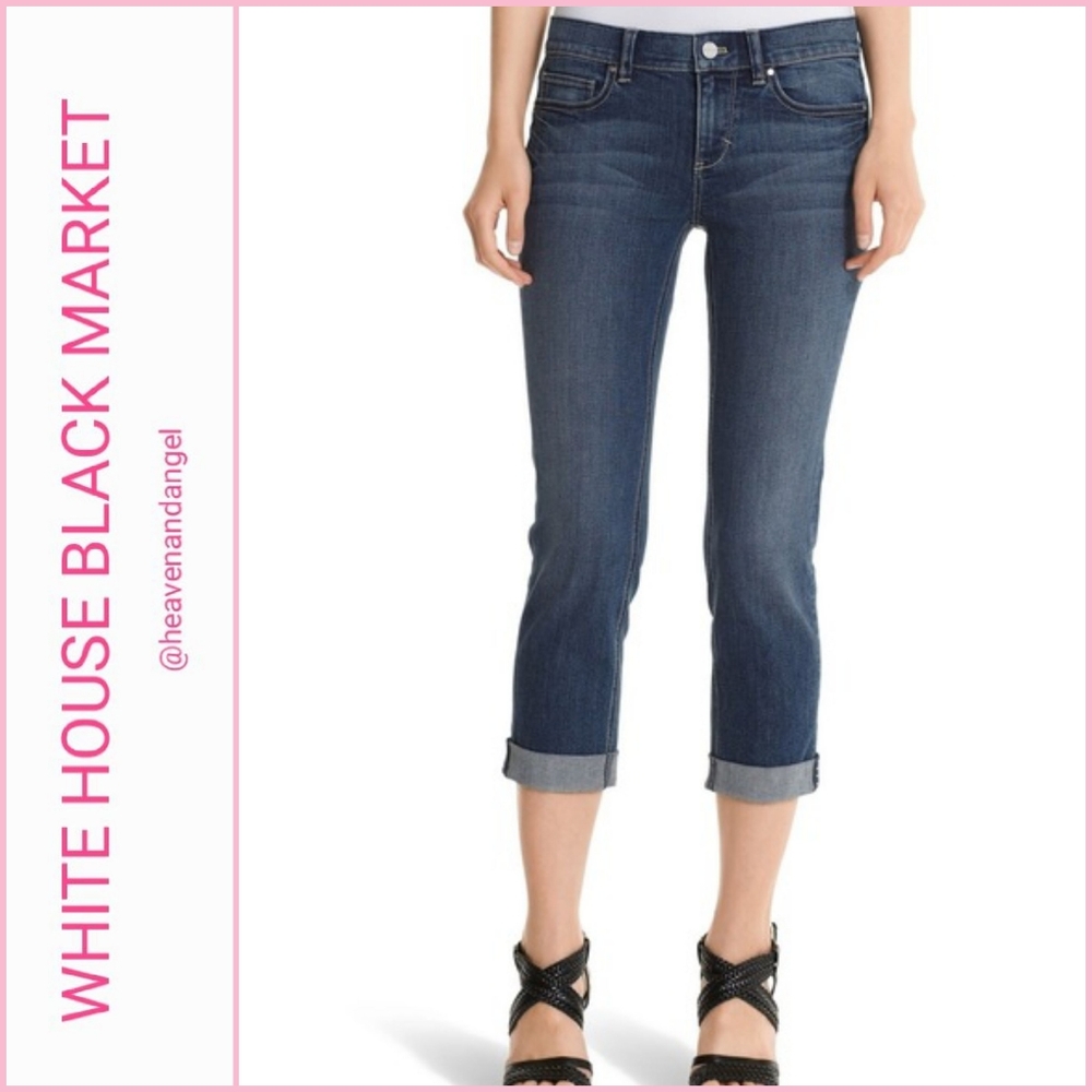 WHBM Cuffed Crop Denim Jeans